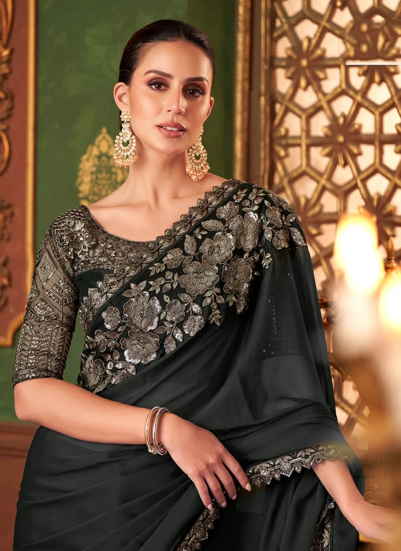 Black Chiffon Sarees