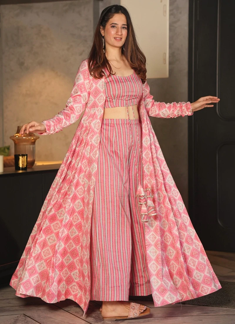 Trendy Lucaya-11 Pure Rayon Top Palazzo with Shrugs | Wholesale Collection | Perfect for Casual & Party Wear
